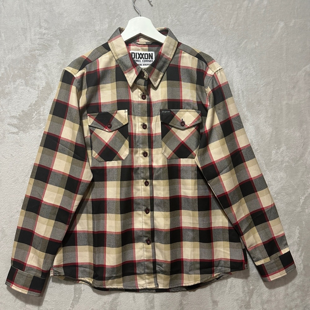 Dixxon Flannel Co Snap-On Limited Edition Plaid Shirt Mens XL Tan Black Red